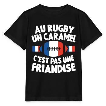 Au Rugby Un Caramel C'est Pas Une Friandise Cadeau - T-shirt bio MINI CREATOR Stanley/Stella Enfant - noir - Devant - Mikhail (115cm)
