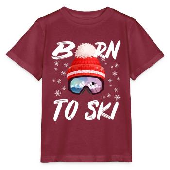 Né pour skier - T-shirt bio MINI CREATOR Stanley/Stella Enfant - bordeaux - Devant - Kain (125cm)