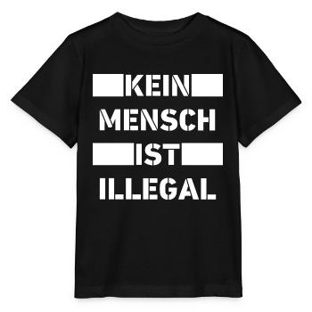 Kein Mensch ist illegal! - Stanley/Stella Kinder T-Shirt MINI CREATOR  - Schwarz - Vorne - Mikhail (115cm)