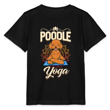 Poodle Brown Yoga for Yoga - Stanley/Stella Kinder T-Shirt MINI CREATOR  - Schwarz - Vorne - Mikhail (115cm)