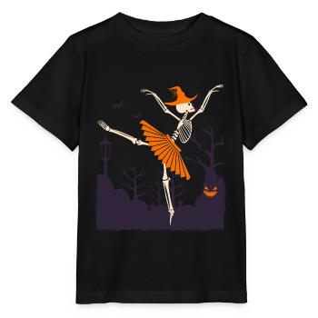 Halloween Dancing Skeleton Ballerina - Stanley/Stella MINI CREATOR Kids’ T-Shirt - black - Front - Mikhail (115cm)