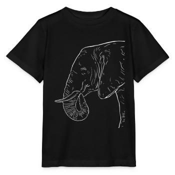 Elephant Art Animal Profile - Stanley/Stella Kinder T-Shirt MINI CREATOR  - Schwarz - Vorne - Mikhail (115cm)
