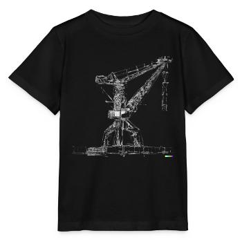 Dessin de grue portuaire - T-shirt bio MINI CREATOR Stanley/Stella Enfant - noir - Devant - Mikhail (115cm)