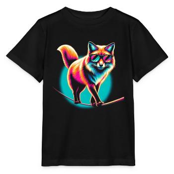 Fuchs Slackline - Stanley/Stella Kinder T-Shirt MINI CREATOR  - Schwarz - Vorne - Mikhail (115cm)