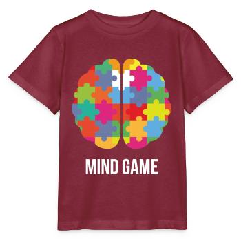Brain with Mind - Premium Design - Stanley/Stella MINI CREATOR Kids’ T-Shirt - burgundy - Front - Kain (125cm)
