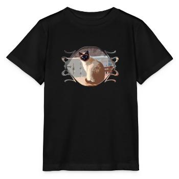 Chat, chat, chat - T-shirt bio MINI CREATOR Stanley/Stella Enfant - noir - Devant - Mikhail (115cm)