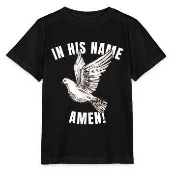 Christian belief god dove - Stanley/Stella MINI CREATOR Kids’ T-Shirt - black - Front - Mikhail (115cm)