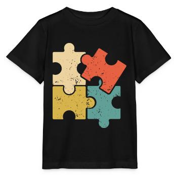 Puzzle Vintage Puzzles Rätsel - T-shirt bio MINI CREATOR Stanley/Stella Enfant - noir - Devant - Mikhail (115cm)