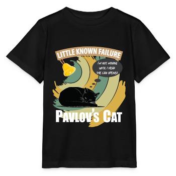 Le chat de Pavlov échec peu connu Psychologie drôle - T-shirt bio MINI CREATOR Stanley/Stella Enfant - noir - Devant - Mikhail (115cm)