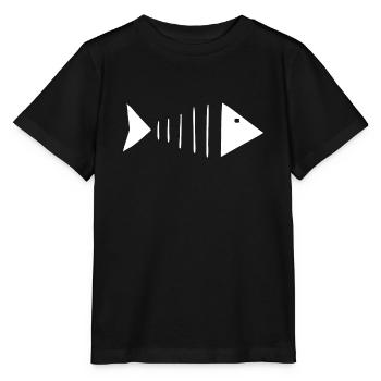 Fischgräte Fisch Angler Fischer - Stanley/Stella Kinder T-Shirt MINI CREATOR  - Schwarz - Vorne - Mikhail (115cm)
