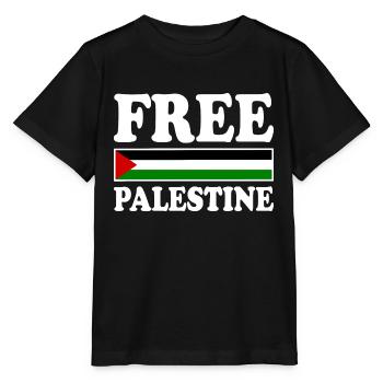 Free palestine - Stanley/Stella Kinder T-Shirt MINI CREATOR  - Schwarz - Vorne - Mikhail (115cm)