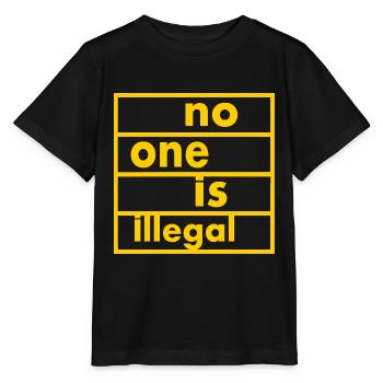 No one is illegal - T-shirt bio MINI CREATOR Stanley/Stella Enfant - noir - Devant - Mikhail (115cm)
