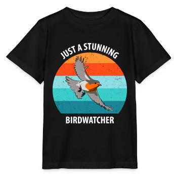 Observation des oiseaux Observation des oiseaux Observation des oiseaux - T-shirt bio MINI CREATOR Stanley/Stella Enfant - noir - Devant - Mikhail (115cm)