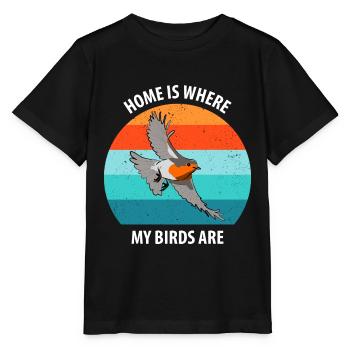 Observation des oiseaux Observation des oiseaux Observation des oiseaux - T-shirt bio MINI CREATOR Stanley/Stella Enfant - noir - Devant - Mikhail (115cm)