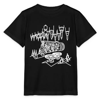 CNC milling machine - Stanley/Stella MINI CREATOR Kids’ T-Shirt - black - Front - Mikhail (115cm)