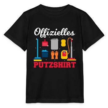 Offizielles Putzshirt Sauber machen aufräumen - Stanley/Stella Kinder T-Shirt MINI CREATOR  - Schwarz - Vorne - Mikhail (115cm)