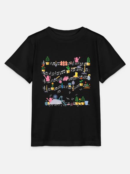 Musikalische Gartenarbeit Garten Natur Pflanze - Stanley/Stella Kinder T-Shirt MINI CREATOR - Schwarz