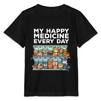 Meine Glückliche Medizin Jeden Tag Pille - Stanley/Stella Kinder T-Shirt MINI CREATOR  - Schwarz - Vorne - Mikhail (115cm)