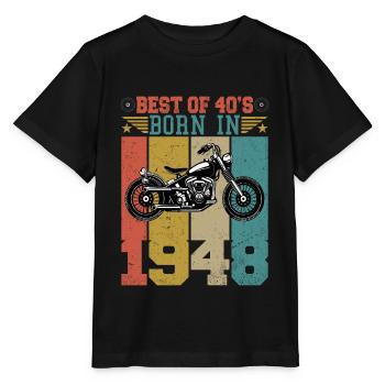 Le meilleur des années 40 né en 1948 Moto vintage - T-shirt bio MINI CREATOR Stanley/Stella Enfant - noir - Devant - Mikhail (115cm)