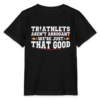 Triathletes are not arrogant triathlon - Stanley/Stella MINI CREATOR Kids’ T-Shirt - black - Front - Mikhail (115cm)