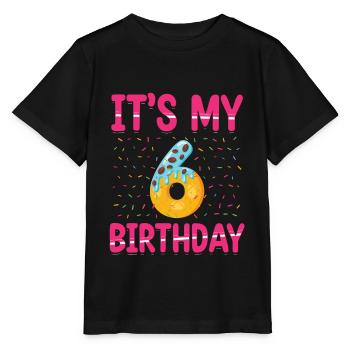 Es Ist Mein 6. Geburtstag | Sprinkles Thema | - Stanley/Stella Kinder T-Shirt MINI CREATOR  - Schwarz - Vorne - Mikhail (115cm)