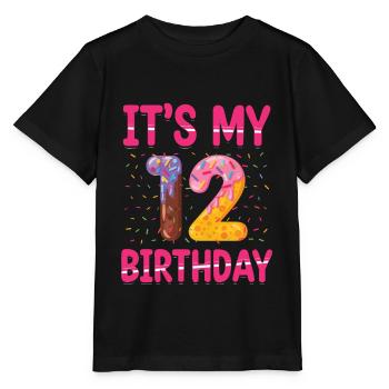 Es Ist Mein 12. Geburtstag | Sprinkles Thema | - Stanley/Stella Kinder T-Shirt MINI CREATOR  - Schwarz - Vorne - Mikhail (115cm)