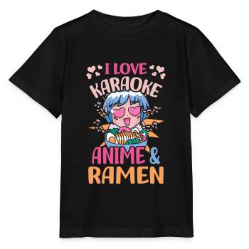 Karaoke Anime | Anime Lover | Anime lovers | - Stanley/Stella MINI CREATOR Kids’ T-Shirt - black - Front - Mikhail (115cm)