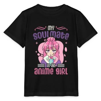 My Soulmate Is An Anime Girl | - Stanley/Stella MINI CREATOR Kids’ T-Shirt - black - Front - Mikhail (115cm)