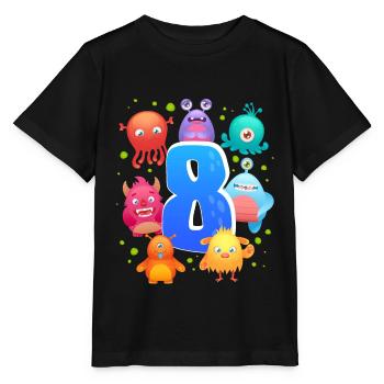 8. Geburtstag | Monster Geburtstag | Monster - Stanley/Stella Kinder T-Shirt MINI CREATOR  - Schwarz - Vorne - Mikhail (115cm)