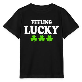 feeling lucky - Stanley/Stella MINI CREATOR Kids’ T-Shirt - black - Front - Mikhail (115cm)