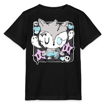 Wolfgang the zombie werewolf in kawaii style - Stanley/Stella MINI CREATOR Kids’ T-Shirt - black - Front - Mikhail (115cm)