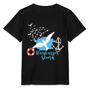 hamburger deern,name,möwen,hamburg,anker,vögel - Stanley/Stella Kinder T-Shirt MINI CREATOR  - Schwarz - Vorne - Mikhail (115cm)