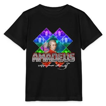 Mozart Pop Art | Wolfgang Amadeus Mozart Cadeau - T-shirt bio MINI CREATOR Stanley/Stella Enfant - noir - Devant - Mikhail (115cm)