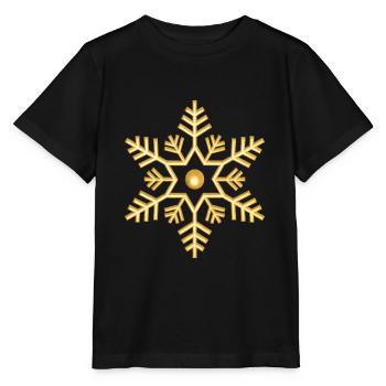 Goldene Schneeflocke Gold Flocke - Stanley/Stella Kinder T-Shirt MINI CREATOR  - Schwarz - Vorne - Mikhail (115cm)