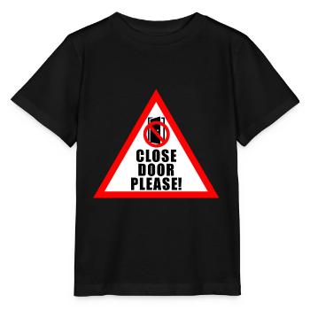Please close doors | Please close the door - Stanley/Stella MINI CREATOR Kids’ T-Shirt - black - Front - Mikhail (115cm)