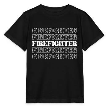 Feuerwehrmann Feuerwehrmann Feuerwehrfrau Feuerwehr Feuerwehr Feuerwehr - Stanley/Stella Kinder T-Shirt MINI CREATOR  - Schwarz - Vorne - Mikhail (115cm)