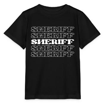 Sheriff Law Enforcement Officer Police Officer - Stanley/Stella MINI CREATOR Kids’ T-Shirt - black - Front - Mikhail (115cm)