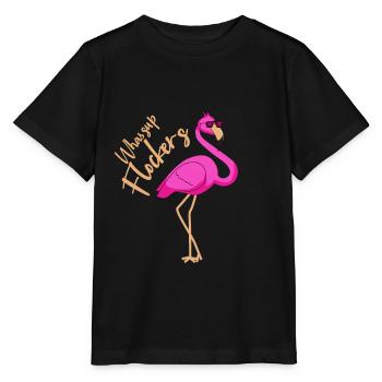 Flamingo, pink flamingo, flamingo flamingos - Stanley/Stella MINI CREATOR Kids’ T-Shirt - black - Front - Mikhail (115cm)