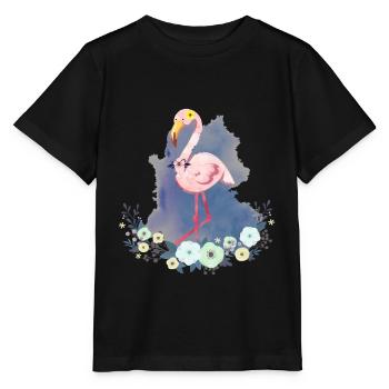 Flamingo, flamingo flamingos, flamingo flamazing - Stanley/Stella MINI CREATOR Kids’ T-Shirt - black - Front - Mikhail (115cm)