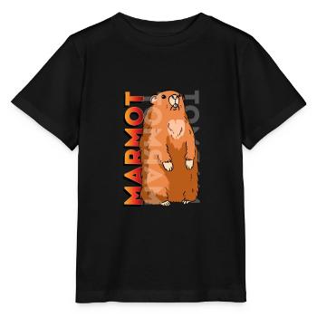 marmot, marmot groundhog, squirrel, - Stanley/Stella MINI CREATOR Kids’ T-Shirt - black - Front - Mikhail (115cm)