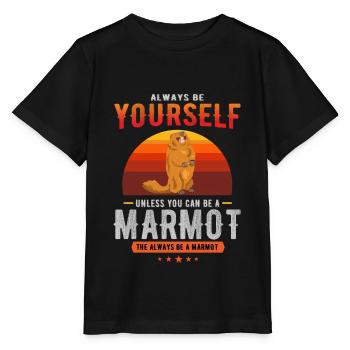marmot, marmot groundhog, groundhog day, - Stanley/Stella MINI CREATOR Kids’ T-Shirt - black - Front - Mikhail (115cm)