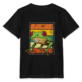 frog, frog frog owner, loves frogs, - Stanley/Stella MINI CREATOR Kids’ T-Shirt - black - Front - Mikhail (115cm)