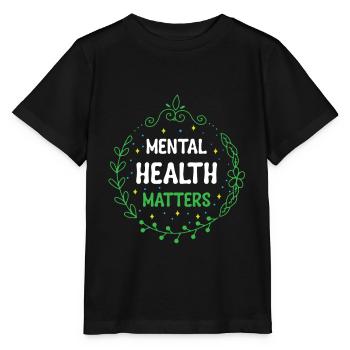 Santé mentale, santé mentale - T-shirt bio MINI CREATOR Stanley/Stella Enfant - noir - Devant - Mikhail (115cm)