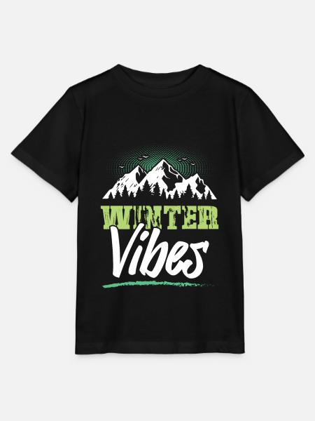 Winter Vibes - Stanley/Stella Kinder T-Shirt MINI CREATOR - Schwarz