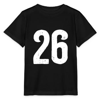 26 Zahlen Weiß - Stanley/Stella Kinder T-Shirt MINI CREATOR  - Schwarz - Vorne - Mikhail (115cm)