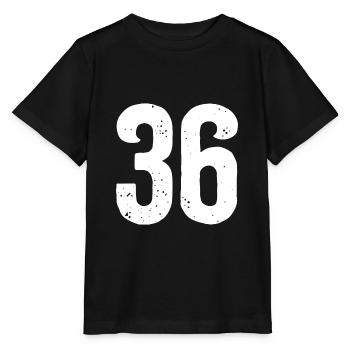 36 Zahlen Weiß - Stanley/Stella Kinder T-Shirt MINI CREATOR  - Schwarz - Vorne - Mikhail (115cm)