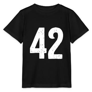 42 Zahlen Weiß - Stanley/Stella Kinder T-Shirt MINI CREATOR  - Schwarz - Vorne - Mikhail (115cm)