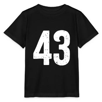 43 Numéros Blanc - T-shirt bio MINI CREATOR Stanley/Stella Enfant - noir - Devant - Mikhail (115cm)