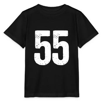 55 numéros blancs - T-shirt bio MINI CREATOR Stanley/Stella Enfant - noir - Devant - Mikhail (115cm)