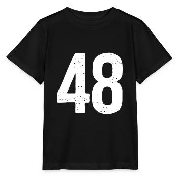48 Numéros Blanc - T-shirt bio MINI CREATOR Stanley/Stella Enfant - noir - Devant - Mikhail (115cm)